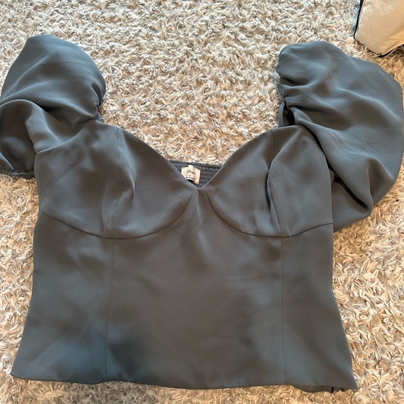 Light blue Novella Cap Sleeve Blouse - Picture 2 of 2